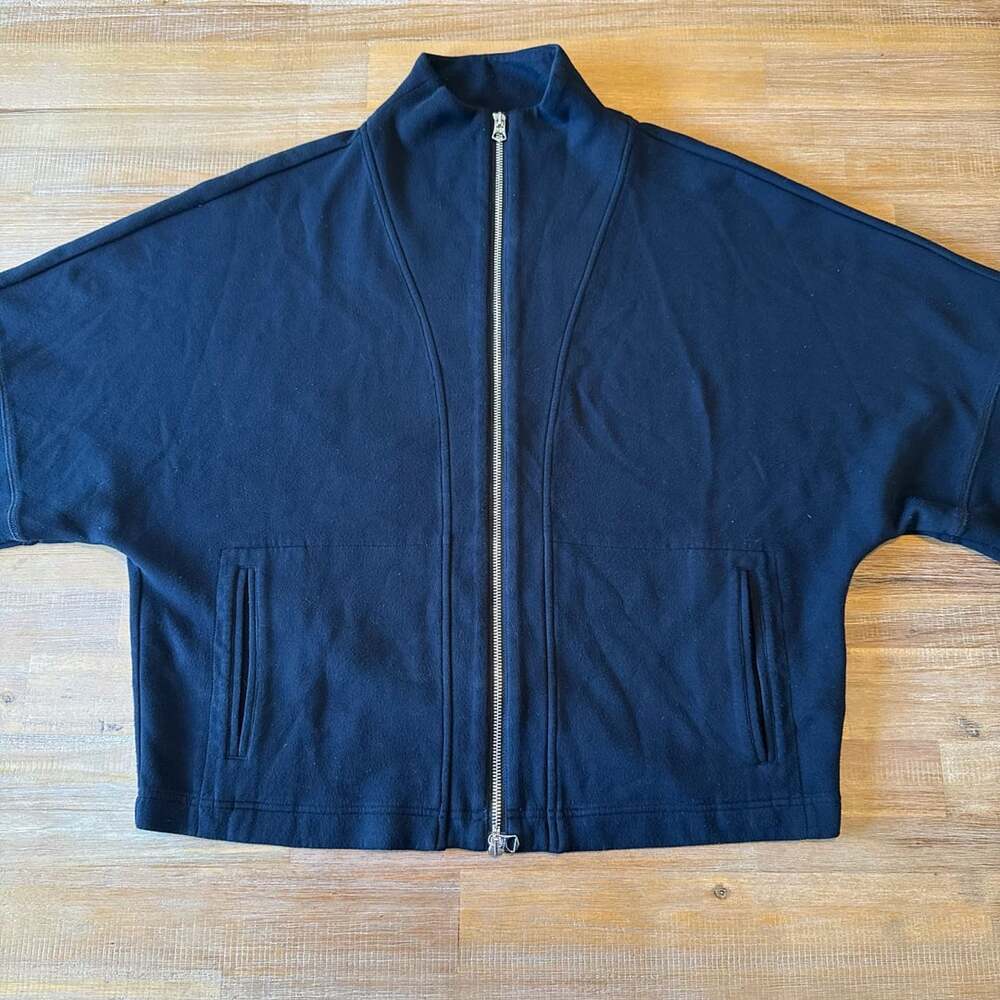 Varley Ashbury DoubleSoft Zip Through Sweatshirt Jacket Black Womens Medium